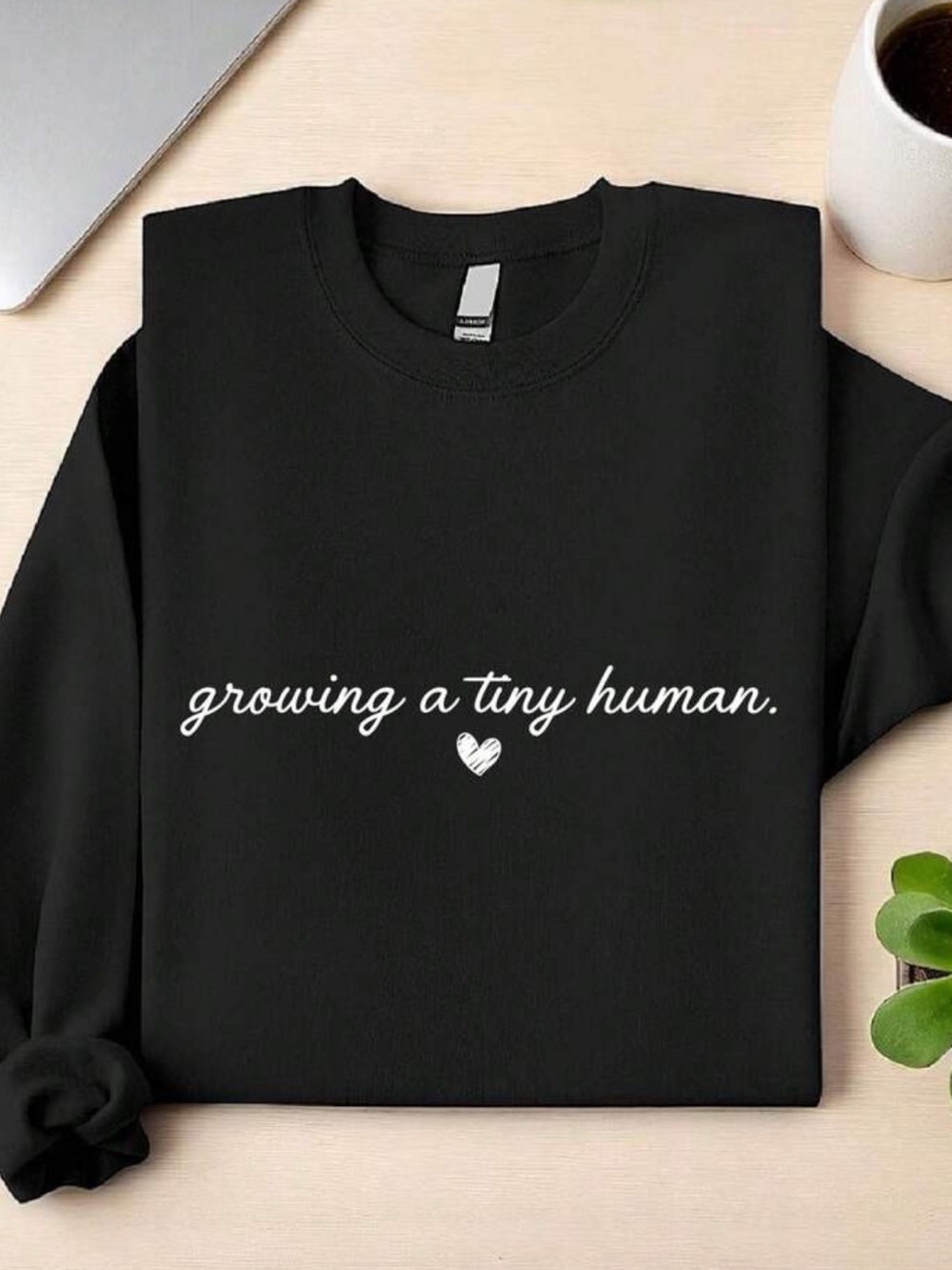 SHEIN Black 'Growing a Tiny Human' Maternity Sweatshirt
